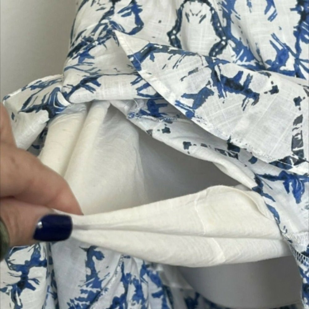 Rebecca Taylor size 4 Sleeveless Tie Dye Dress Color:Frost Combo blue and white - Picture 11 of 12